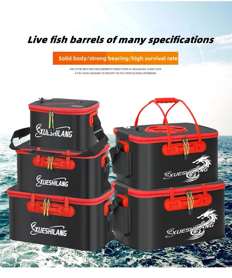Fishing bag eva fish bucket integrated live bait bag folding fish box