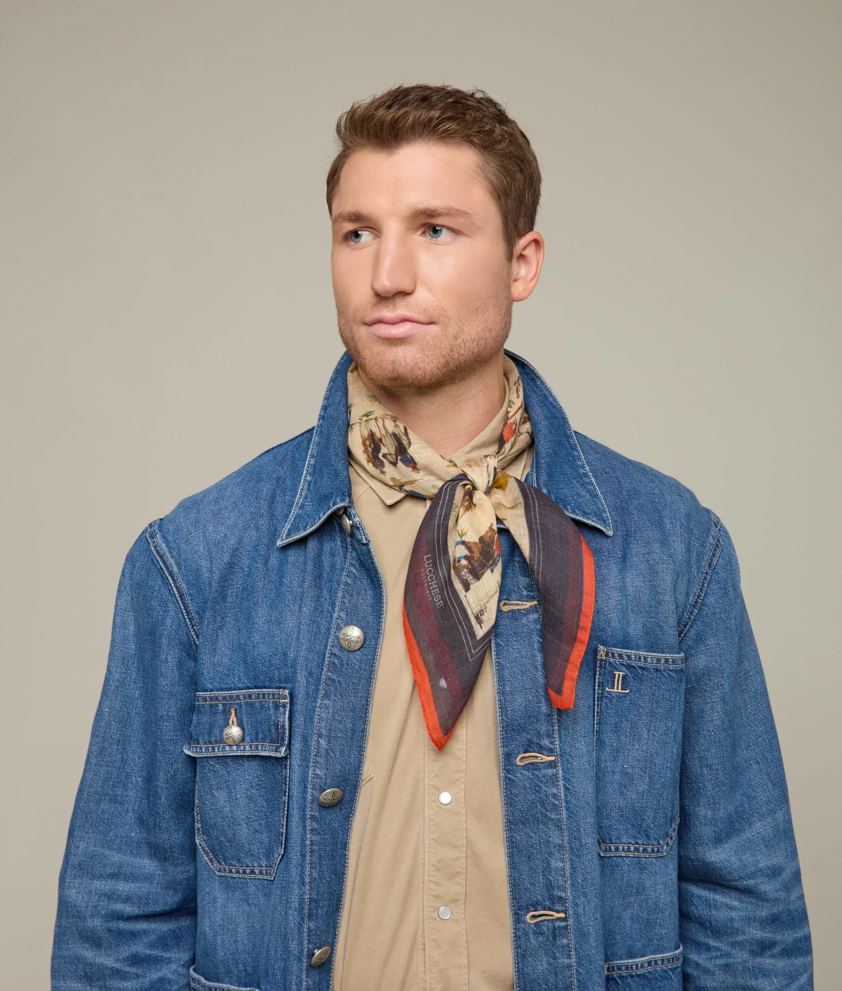 Frontier Scarf :: Cream/Blue