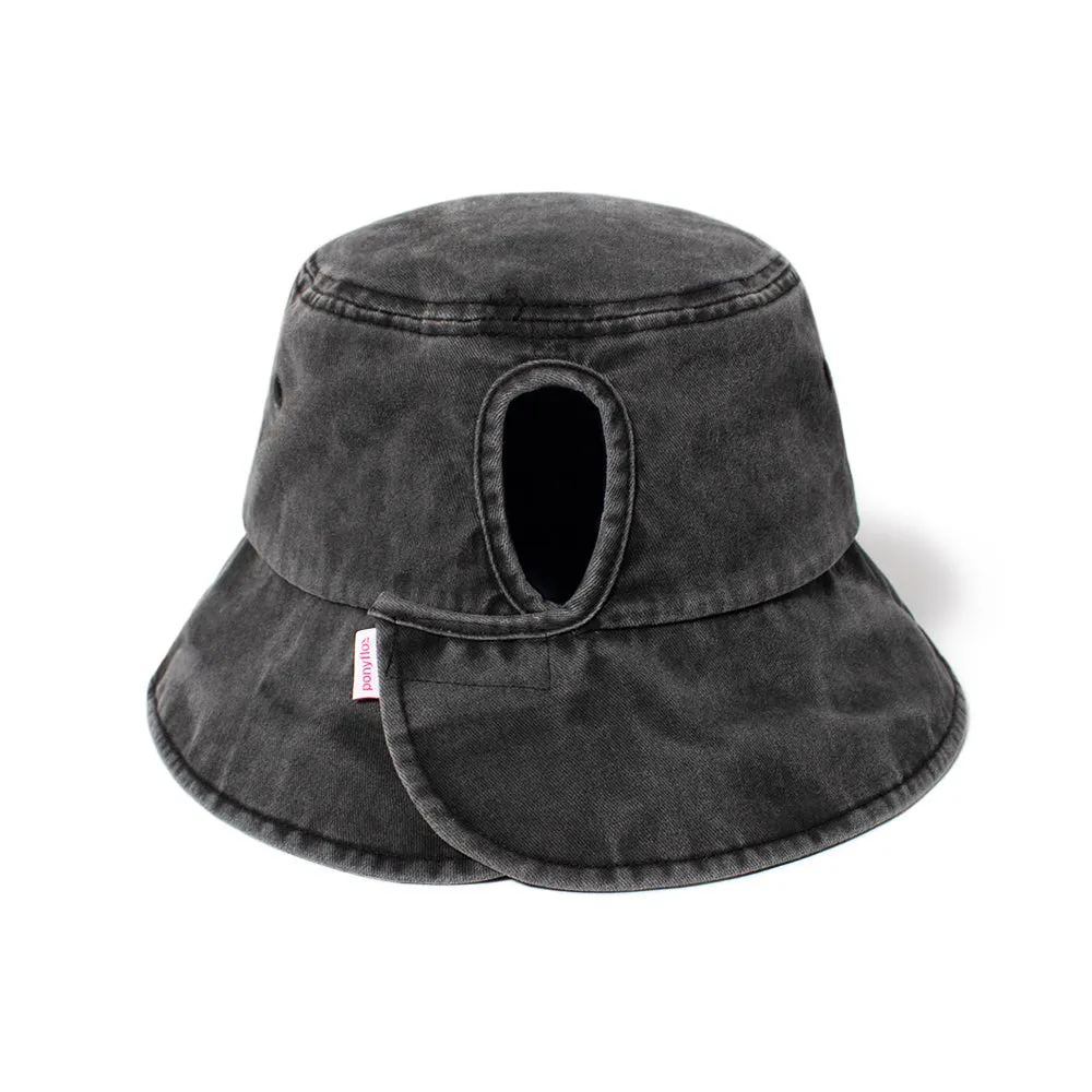 FWBUT128 - Ponyflo pigment wash fabric bucket hat