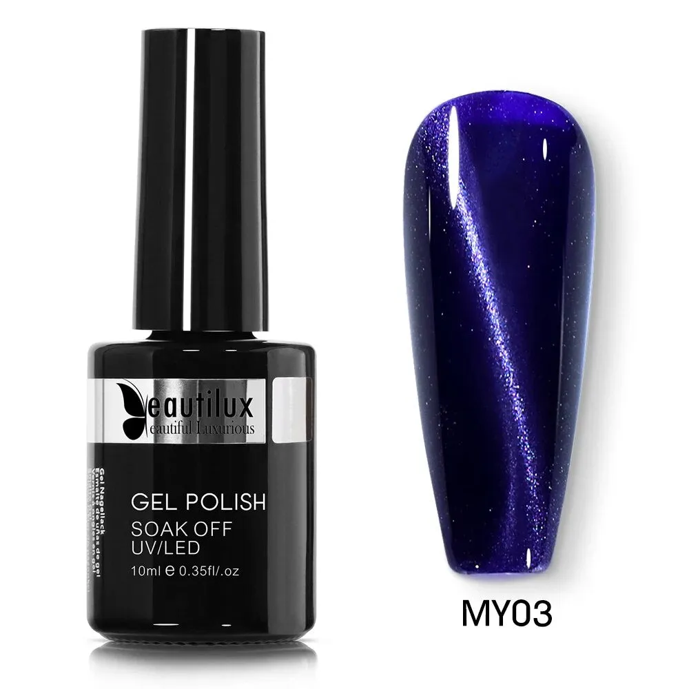 GalaxySpark Beaut Magnetic Cat Eye Nail Gel Polish - Holographic Rainbow 4D 9D Chameleon Nail Art