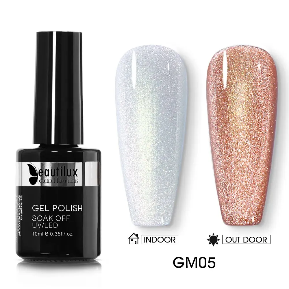 GalaxySpark Beaut Magnetic Cat Eye Nail Gel Polish - Holographic Rainbow 4D 9D Chameleon Nail Art