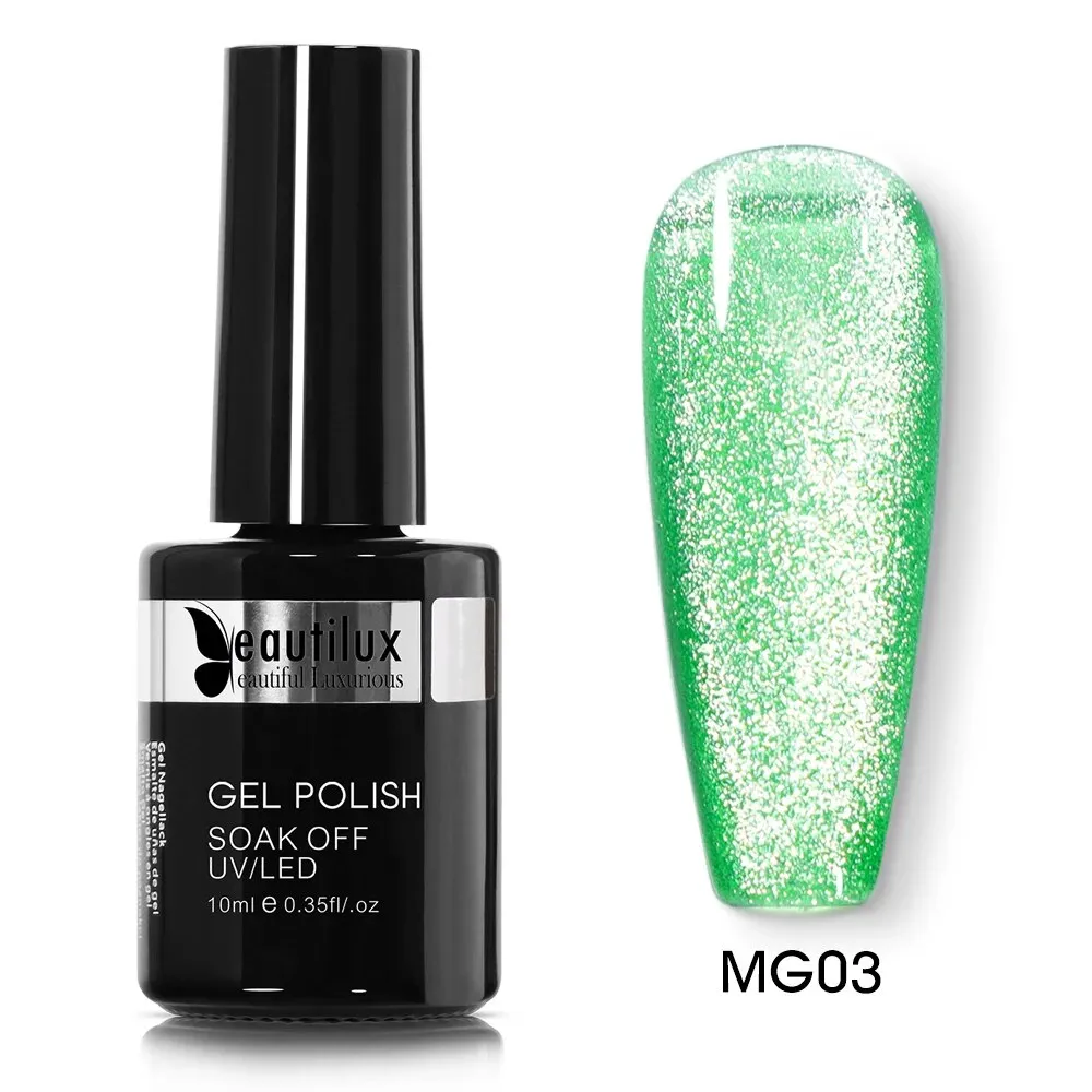 GalaxySpark Beaut Magnetic Cat Eye Nail Gel Polish - Holographic Rainbow 4D 9D Chameleon Nail Art