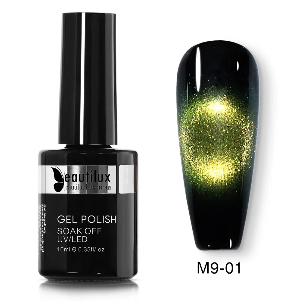 GalaxySpark Beaut Magnetic Cat Eye Nail Gel Polish - Holographic Rainbow 4D 9D Chameleon Nail Art