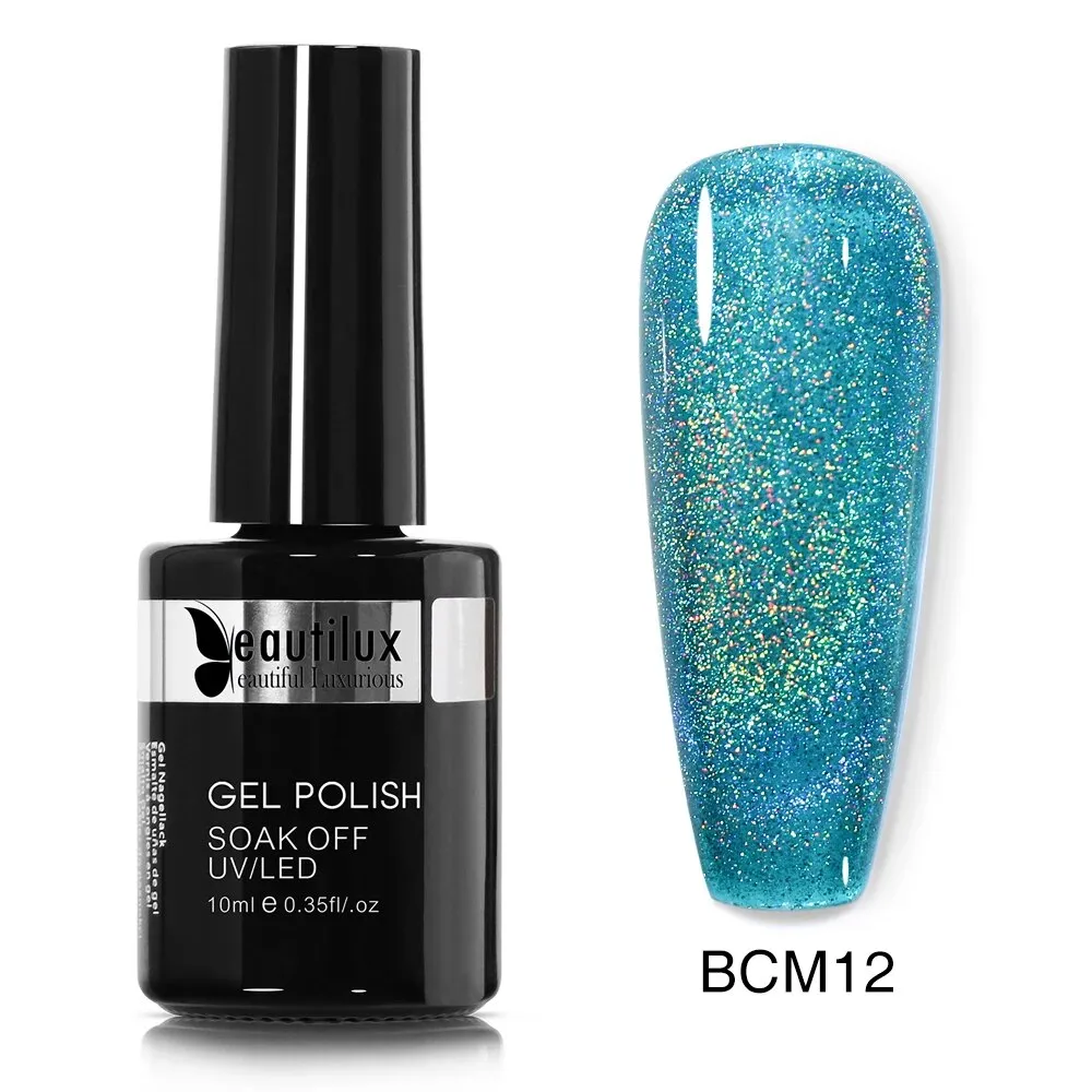 GalaxySpark Beaut Magnetic Cat Eye Nail Gel Polish - Holographic Rainbow 4D 9D Chameleon Nail Art