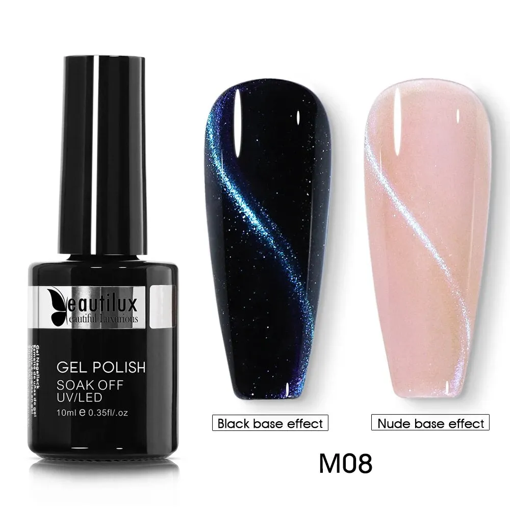 GalaxySpark Beaut Magnetic Cat Eye Nail Gel Polish - Holographic Rainbow 4D 9D Chameleon Nail Art