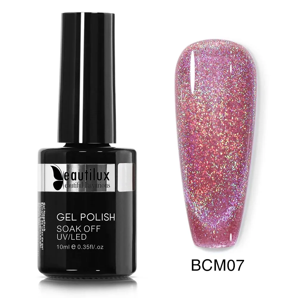 GalaxySpark Beaut Magnetic Cat Eye Nail Gel Polish - Holographic Rainbow 4D 9D Chameleon Nail Art
