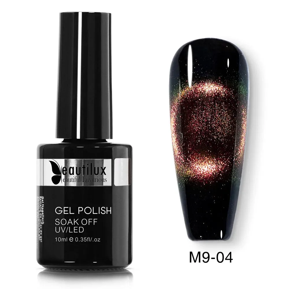 GalaxySpark Beaut Magnetic Cat Eye Nail Gel Polish - Holographic Rainbow 4D 9D Chameleon Nail Art