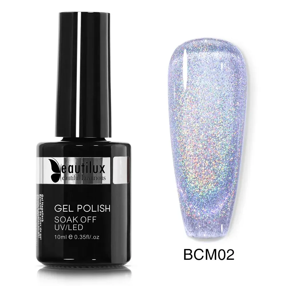 GalaxySpark Beaut Magnetic Cat Eye Nail Gel Polish - Holographic Rainbow 4D 9D Chameleon Nail Art