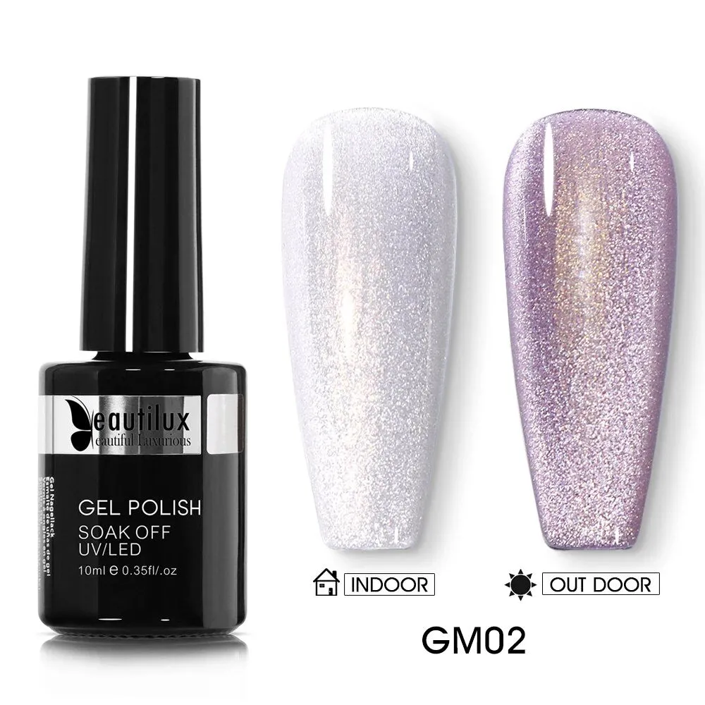 GalaxySpark Beaut Magnetic Cat Eye Nail Gel Polish - Holographic Rainbow 4D 9D Chameleon Nail Art