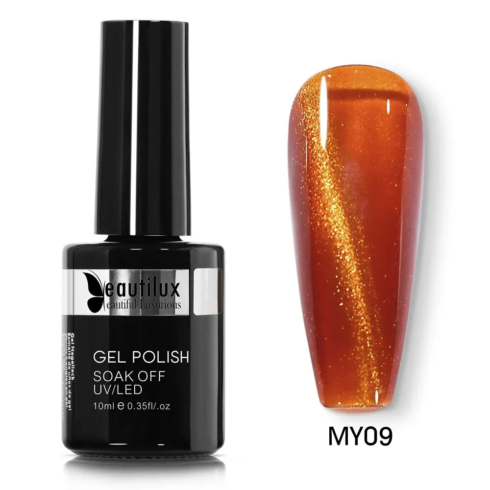 GalaxySpark Beaut Magnetic Cat Eye Nail Gel Polish - Holographic Rainbow 4D 9D Chameleon Nail Art