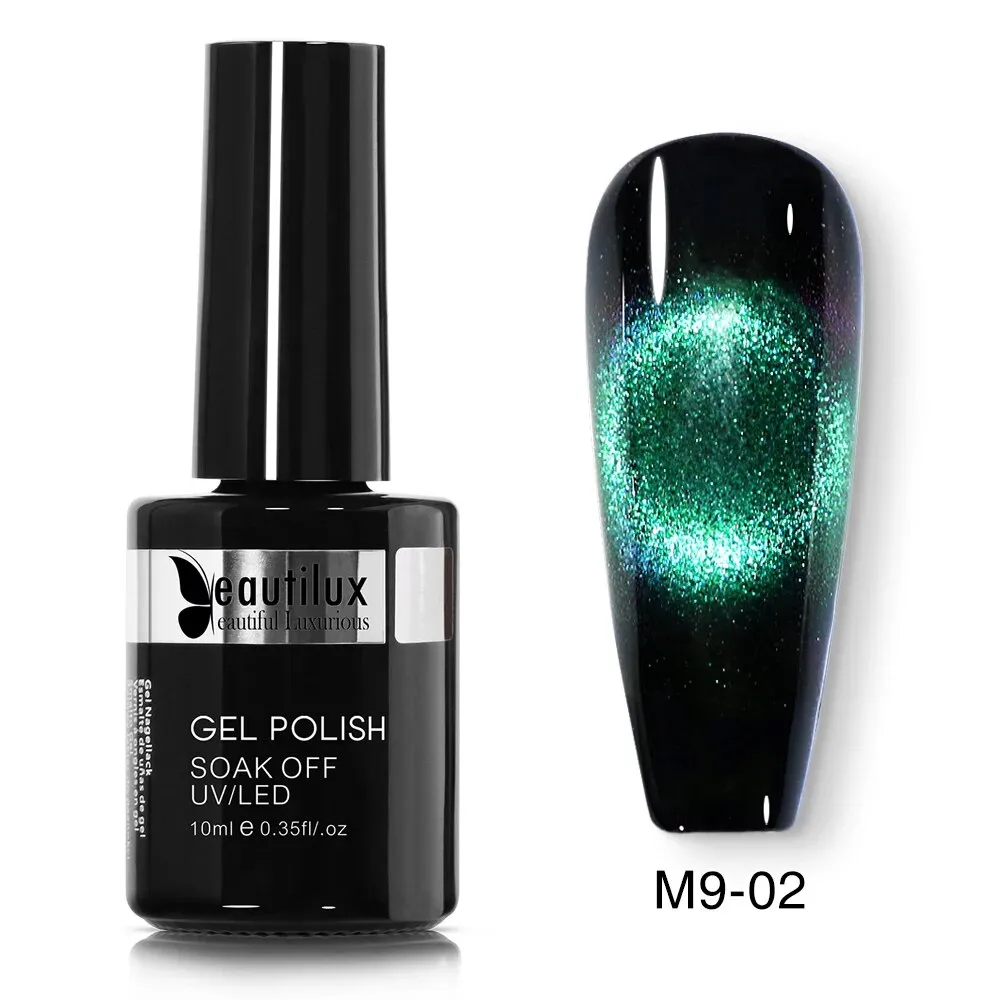 GalaxySpark Beaut Magnetic Cat Eye Nail Gel Polish - Holographic Rainbow 4D 9D Chameleon Nail Art