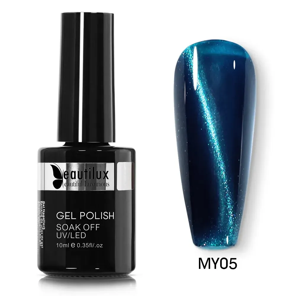 GalaxySpark Beaut Magnetic Cat Eye Nail Gel Polish - Holographic Rainbow 4D 9D Chameleon Nail Art