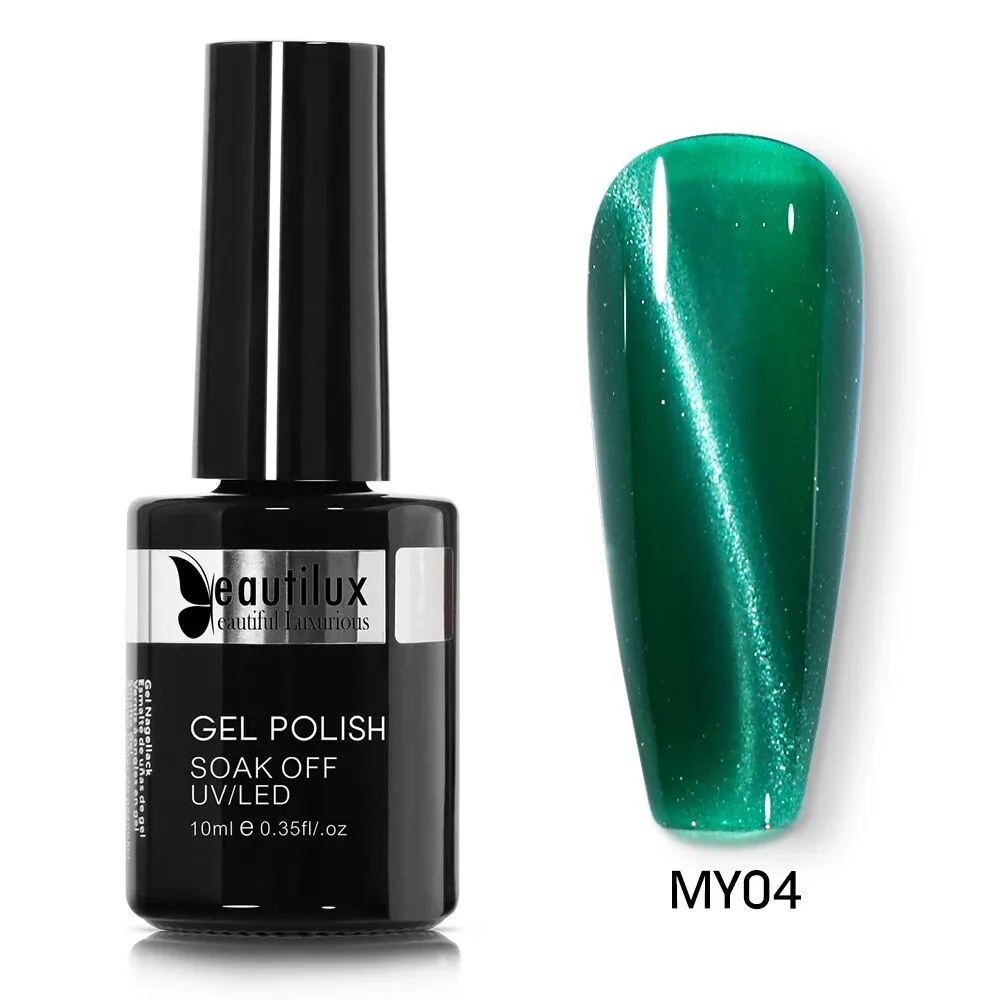 GalaxySpark Beaut Magnetic Cat Eye Nail Gel Polish - Holographic Rainbow 4D 9D Chameleon Nail Art