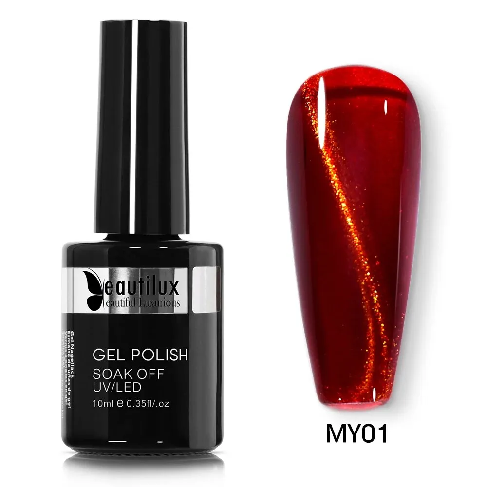 GalaxySpark Beaut Magnetic Cat Eye Nail Gel Polish - Holographic Rainbow 4D 9D Chameleon Nail Art