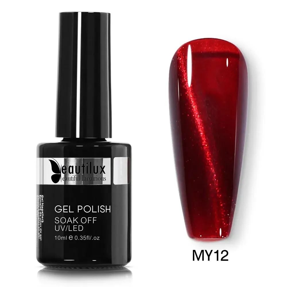 GalaxySpark Beaut Magnetic Cat Eye Nail Gel Polish - Holographic Rainbow 4D 9D Chameleon Nail Art