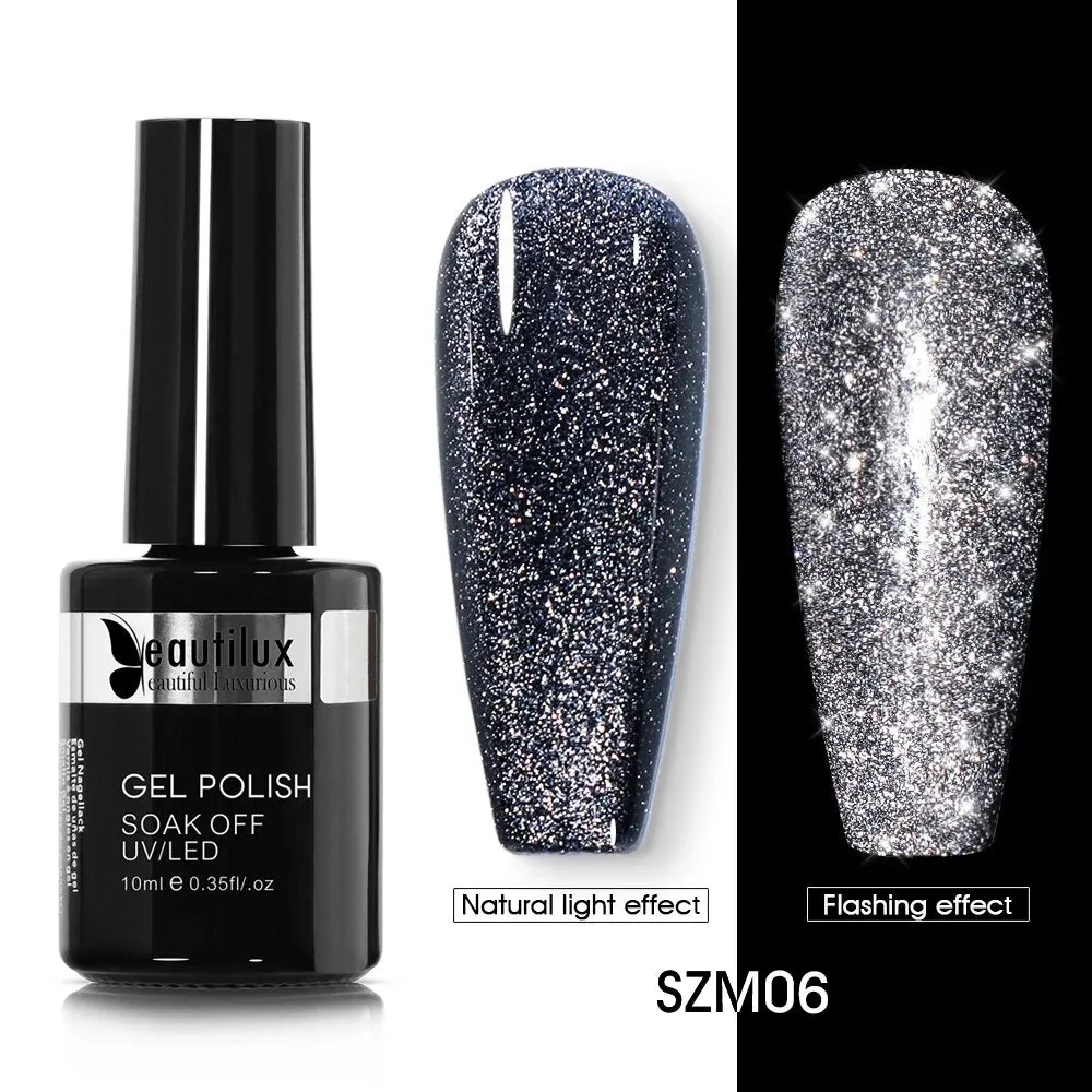 GalaxySpark Beaut Magnetic Cat Eye Nail Gel Polish - Holographic Rainbow 4D 9D Chameleon Nail Art