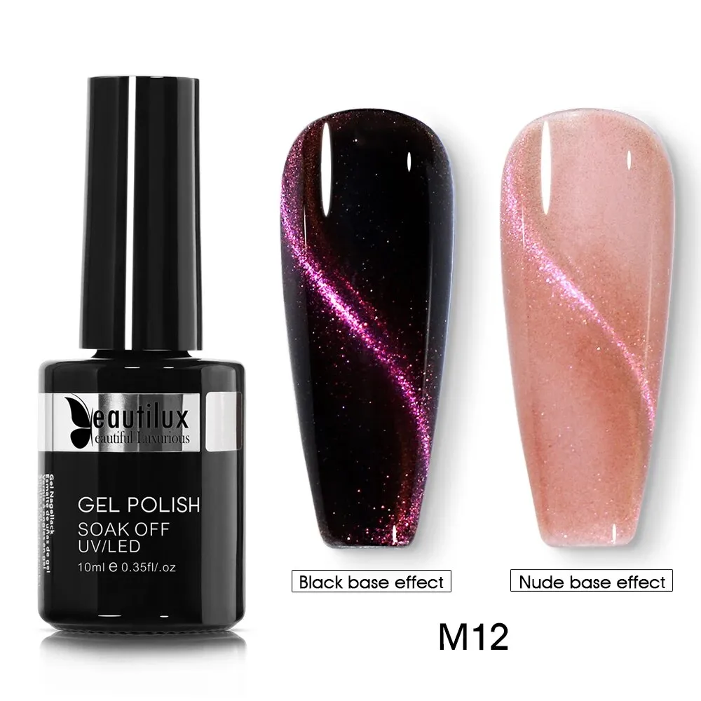 GalaxySpark Beaut Magnetic Cat Eye Nail Gel Polish - Holographic Rainbow 4D 9D Chameleon Nail Art