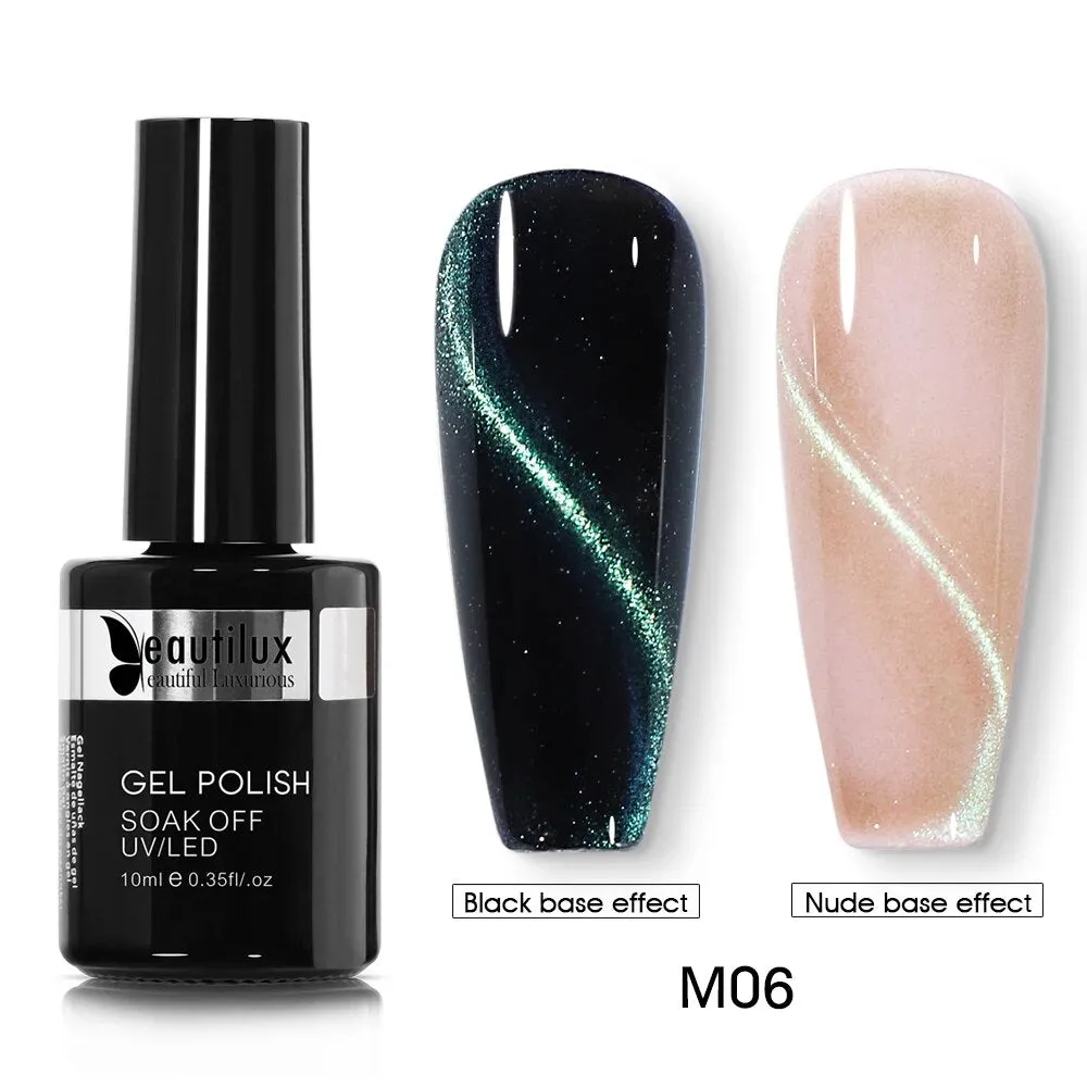 GalaxySpark Beaut Magnetic Cat Eye Nail Gel Polish - Holographic Rainbow 4D 9D Chameleon Nail Art