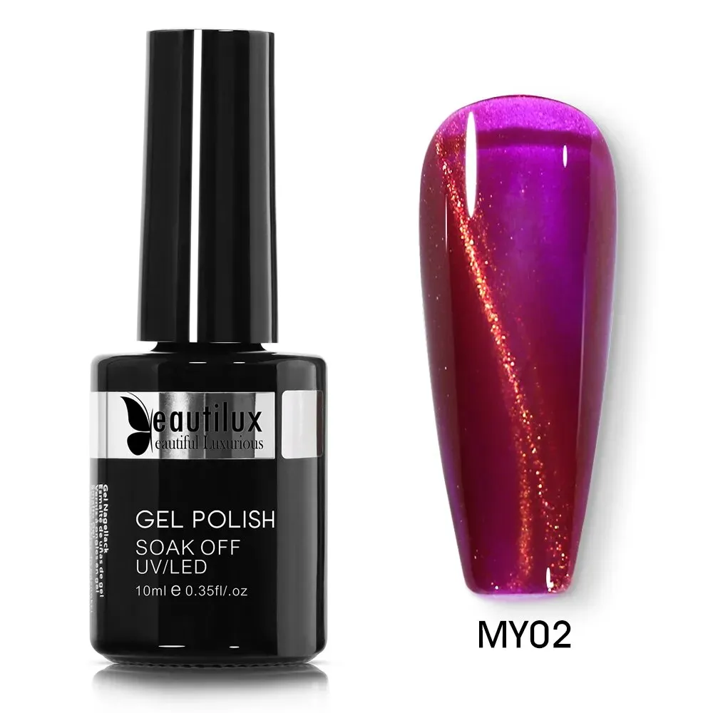 GalaxySpark Beaut Magnetic Cat Eye Nail Gel Polish - Holographic Rainbow 4D 9D Chameleon Nail Art