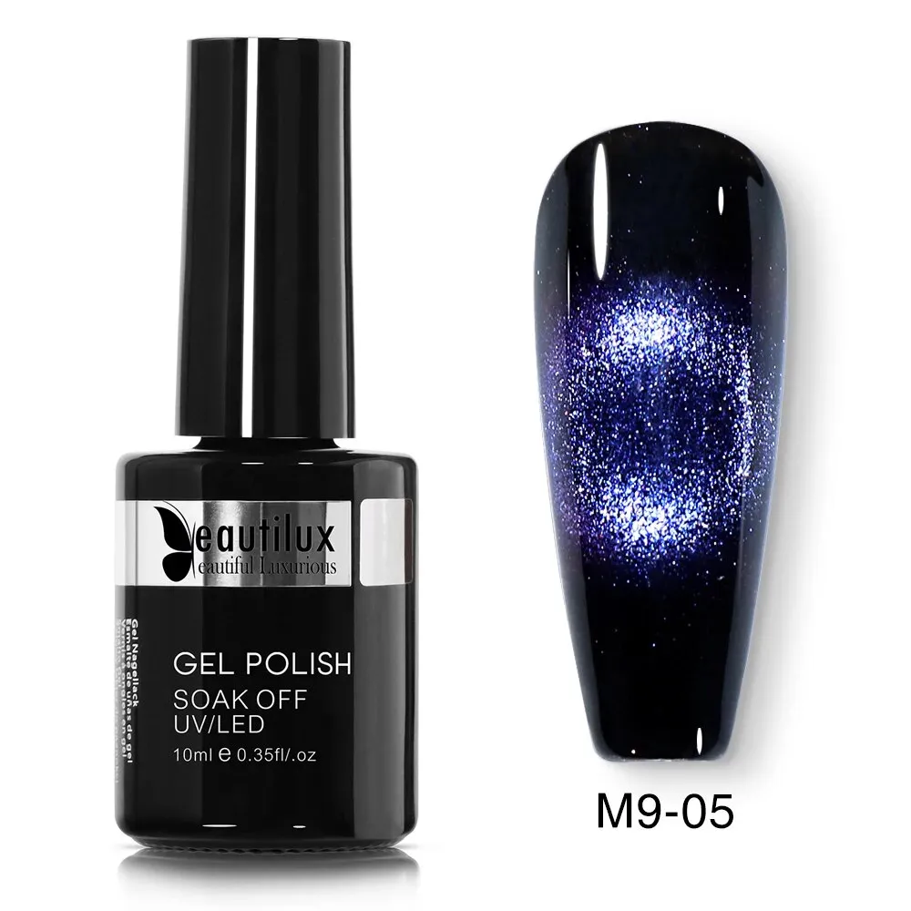 GalaxySpark Beaut Magnetic Cat Eye Nail Gel Polish - Holographic Rainbow 4D 9D Chameleon Nail Art