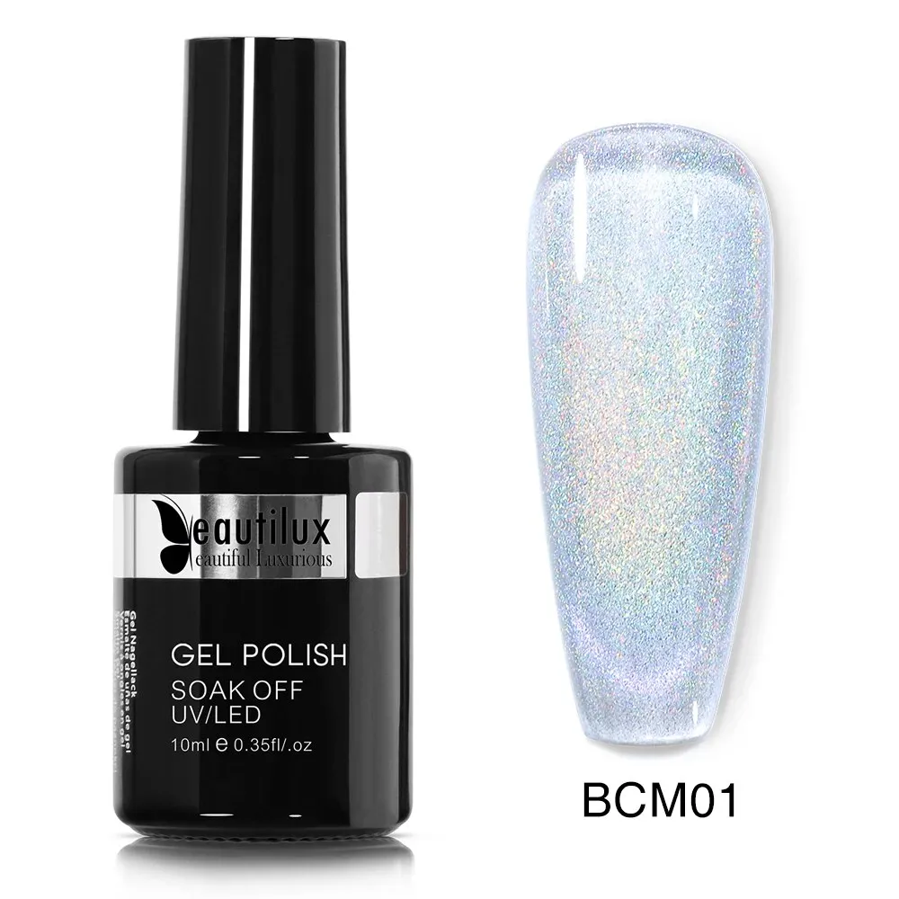 GalaxySpark Beaut Magnetic Cat Eye Nail Gel Polish - Holographic Rainbow 4D 9D Chameleon Nail Art