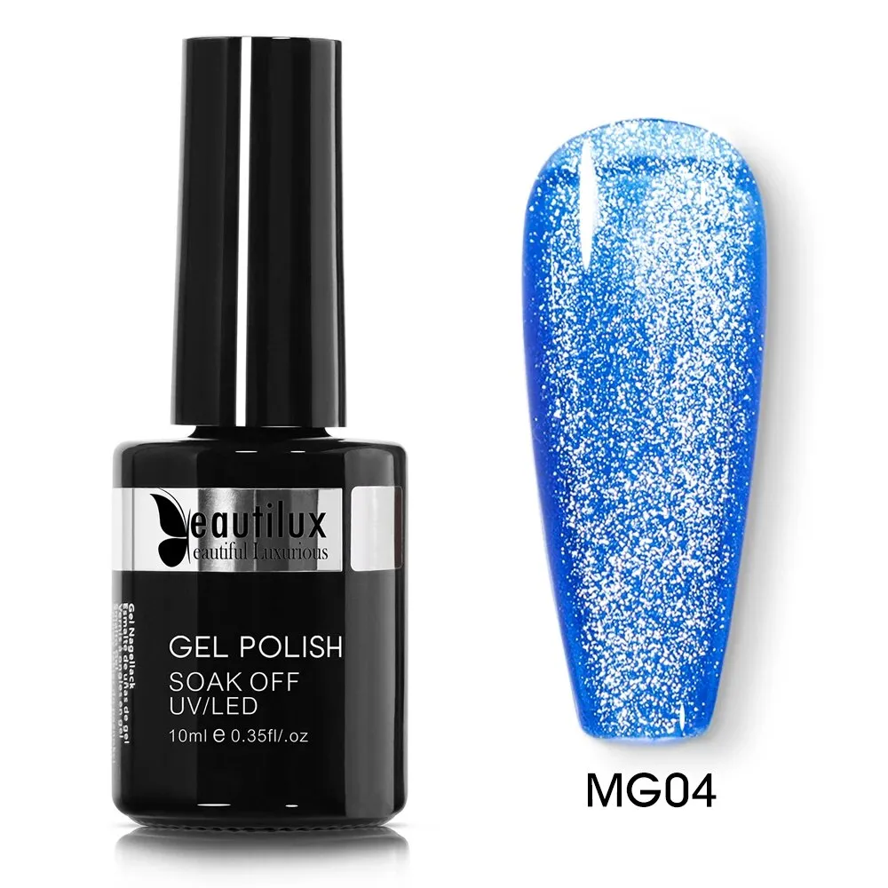 GalaxySpark Beaut Magnetic Cat Eye Nail Gel Polish - Holographic Rainbow 4D 9D Chameleon Nail Art