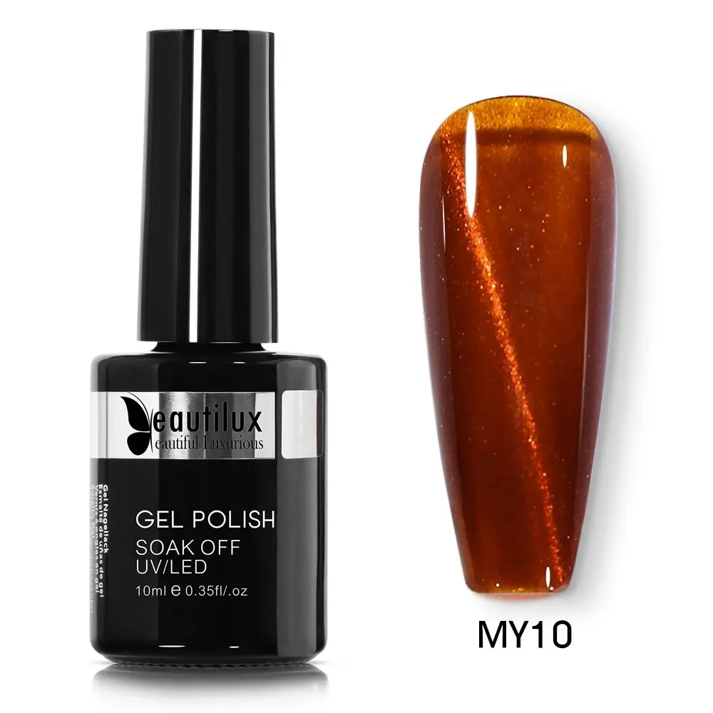 GalaxySpark Beaut Magnetic Cat Eye Nail Gel Polish - Holographic Rainbow 4D 9D Chameleon Nail Art