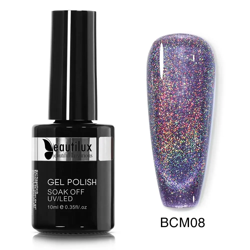 GalaxySpark Beaut Magnetic Cat Eye Nail Gel Polish - Holographic Rainbow 4D 9D Chameleon Nail Art
