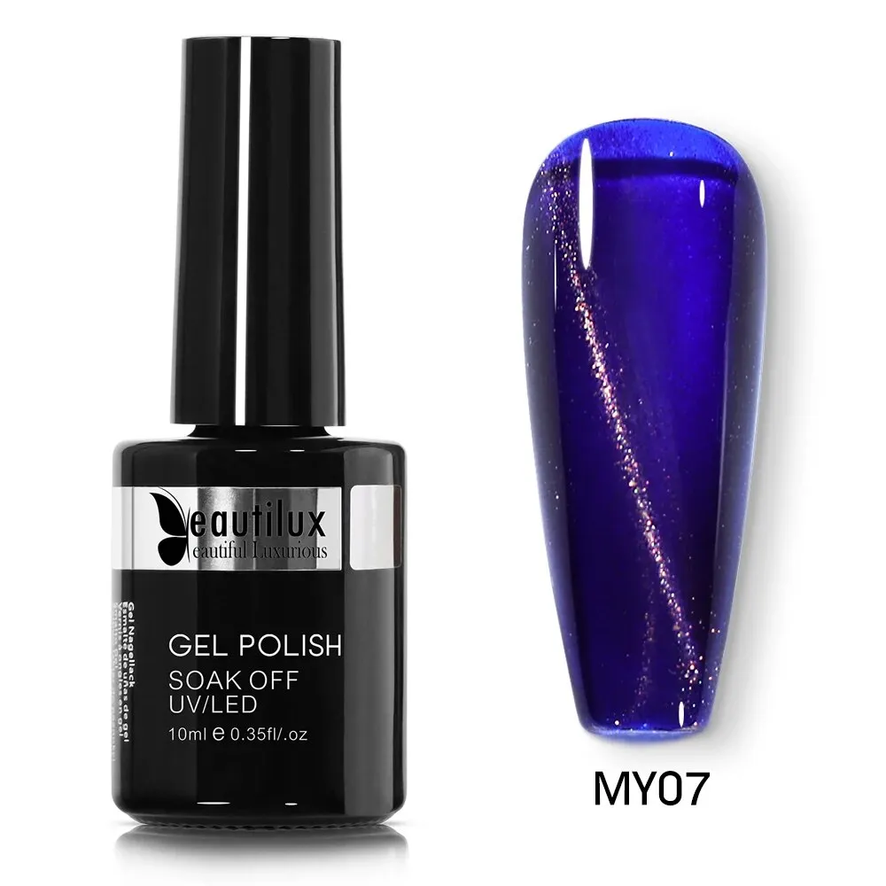 GalaxySpark Beaut Magnetic Cat Eye Nail Gel Polish - Holographic Rainbow 4D 9D Chameleon Nail Art