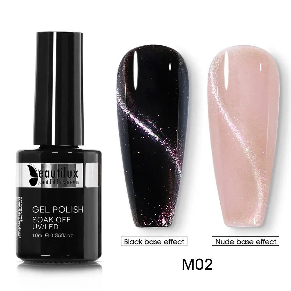 GalaxySpark Beaut Magnetic Cat Eye Nail Gel Polish - Holographic Rainbow 4D 9D Chameleon Nail Art
