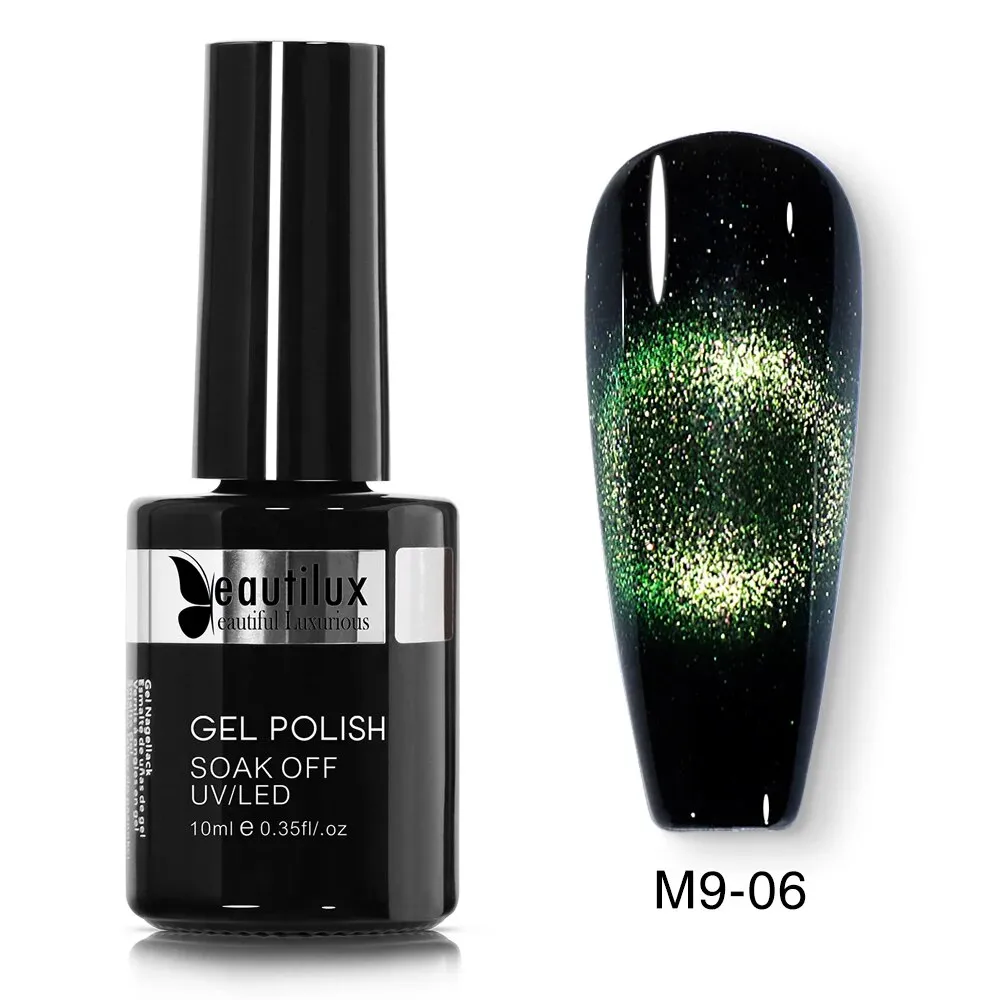 GalaxySpark Beaut Magnetic Cat Eye Nail Gel Polish - Holographic Rainbow 4D 9D Chameleon Nail Art