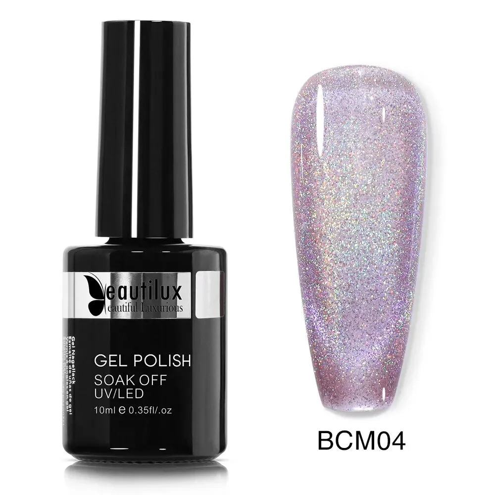 GalaxySpark Beaut Magnetic Cat Eye Nail Gel Polish - Holographic Rainbow 4D 9D Chameleon Nail Art