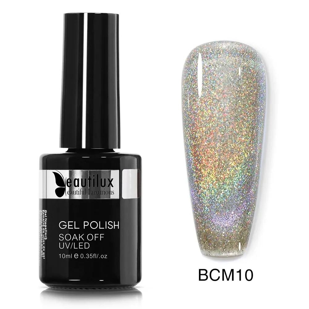 GalaxySpark Beaut Magnetic Cat Eye Nail Gel Polish - Holographic Rainbow 4D 9D Chameleon Nail Art