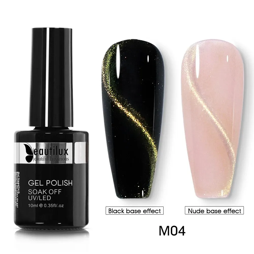 GalaxySpark Beaut Magnetic Cat Eye Nail Gel Polish - Holographic Rainbow 4D 9D Chameleon Nail Art