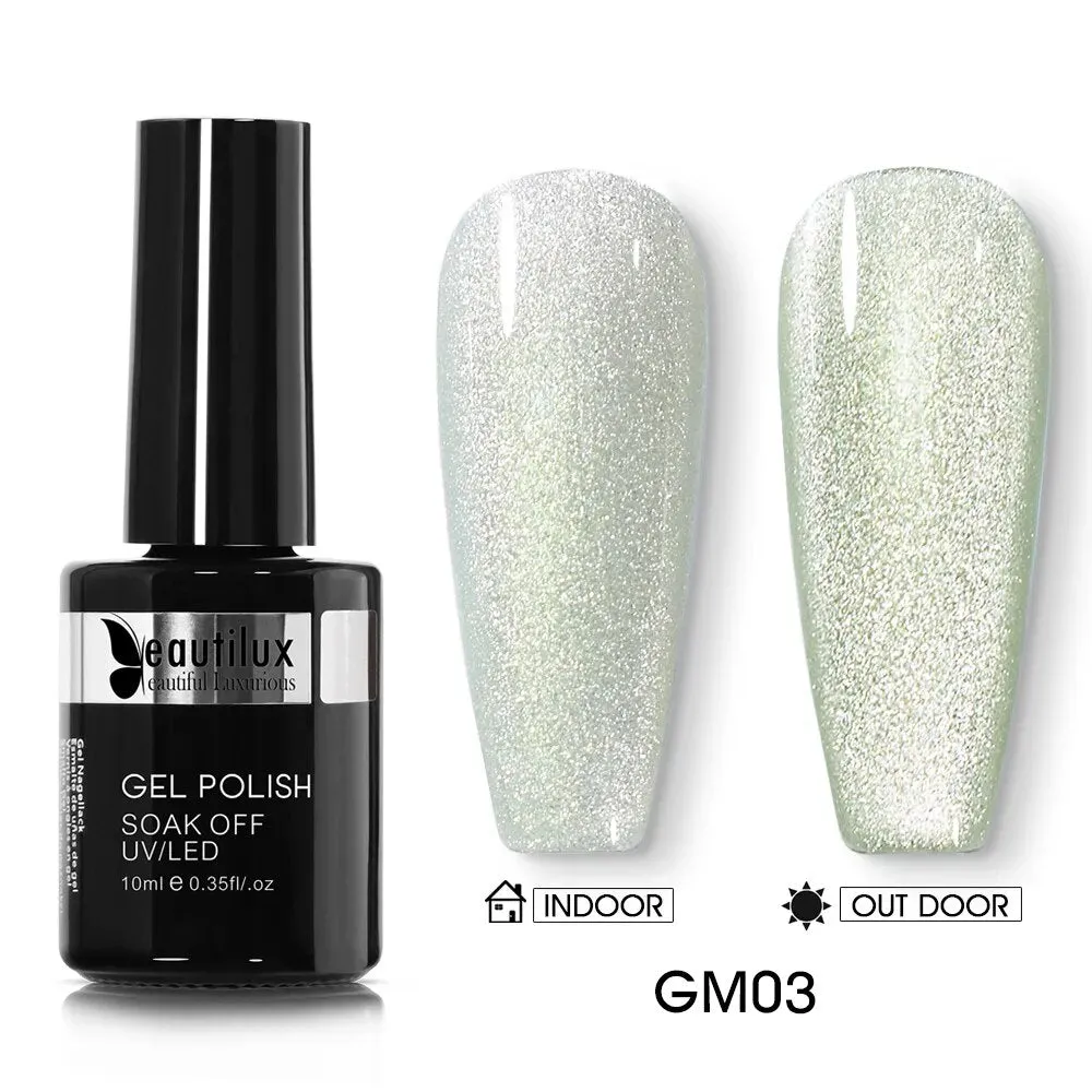 GalaxySpark Beaut Magnetic Cat Eye Nail Gel Polish - Holographic Rainbow 4D 9D Chameleon Nail Art