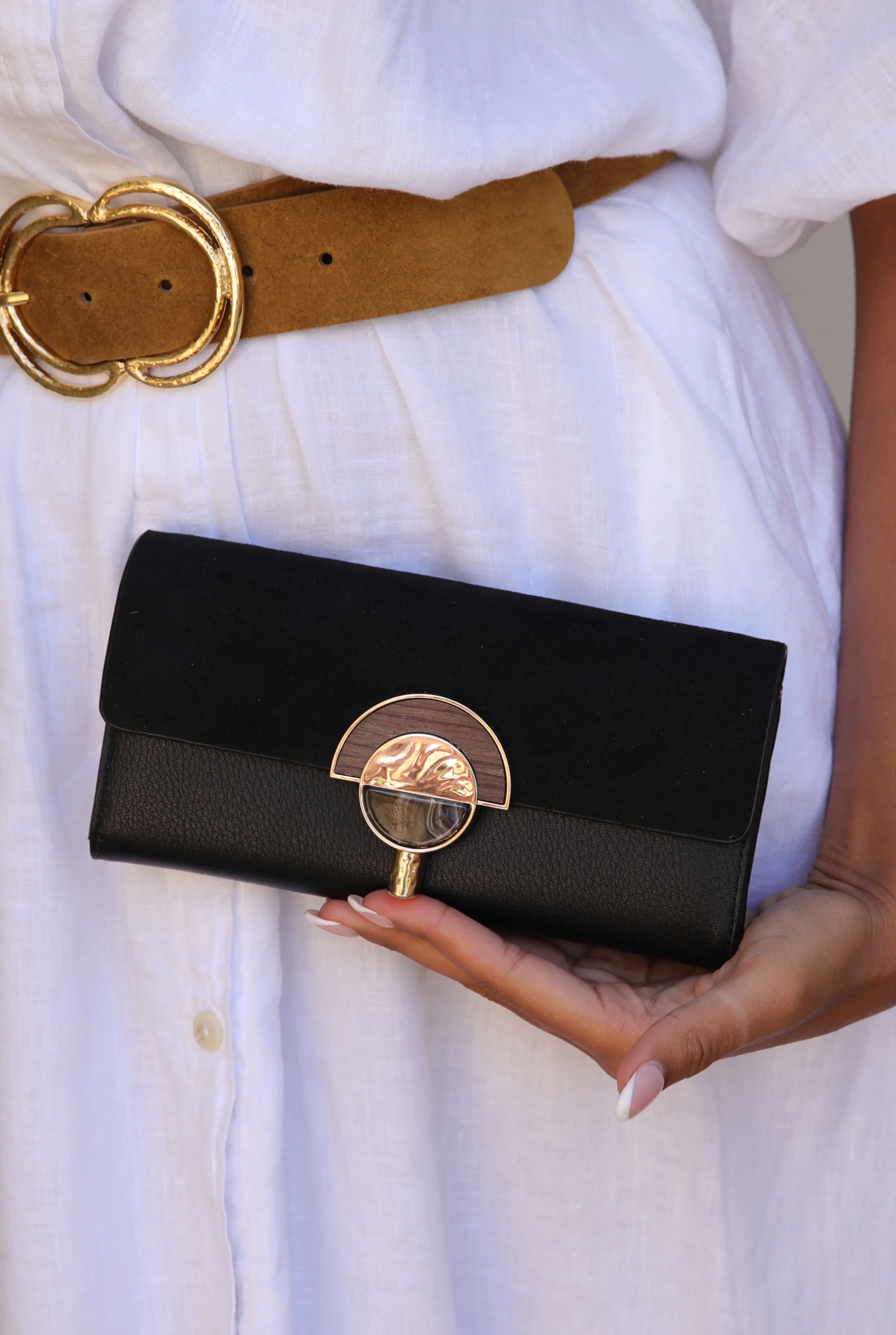 Ginny Black Large Purse/Evening Bag