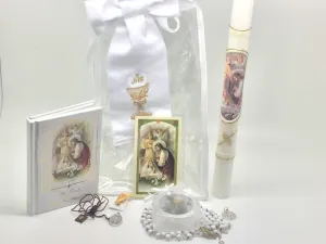 Girls First Communion Gift Set:Arm Band,Golden Candle and 7 other items