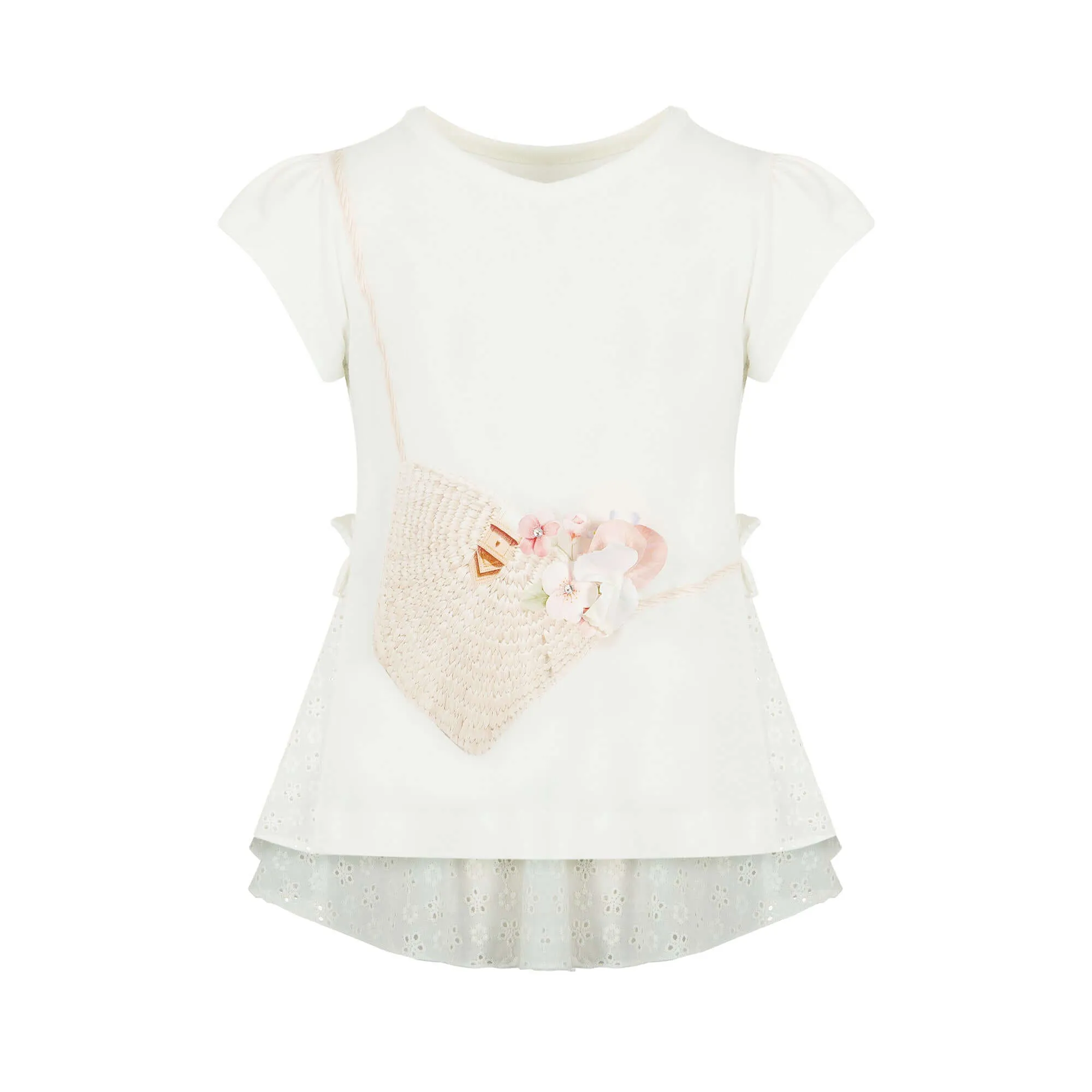 Girls White Bag Legging Set
