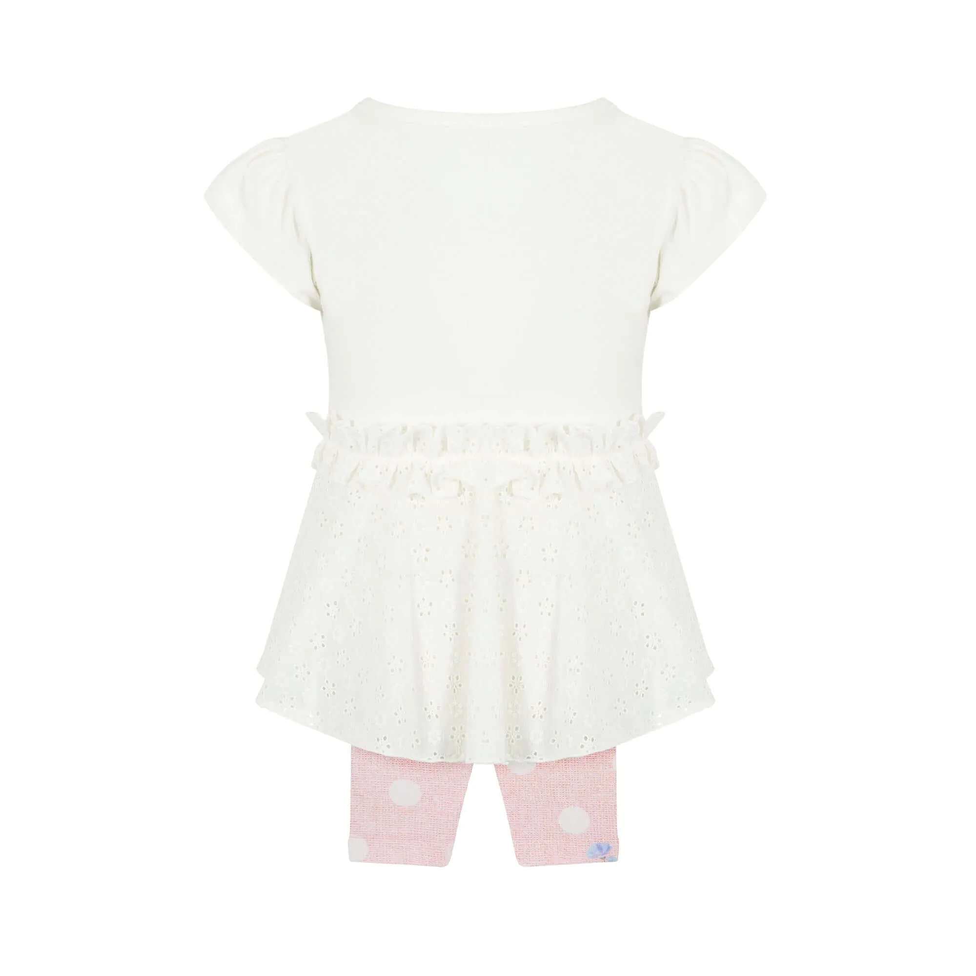 Girls White Bag Legging Set