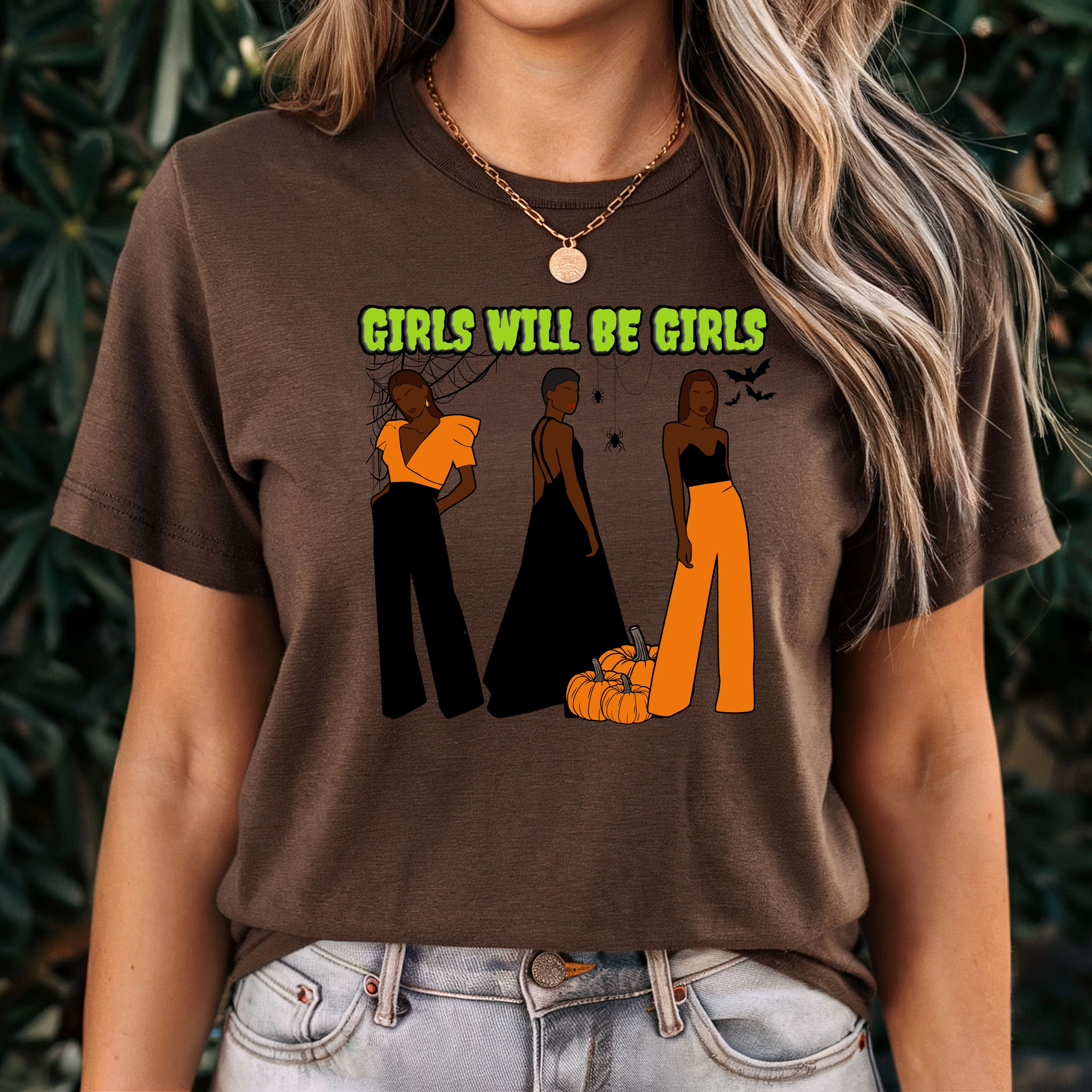Girls Will Be Girls Shirt, Fashion Black Girl Halloween Shirt, Vintage Halloween Women Shirt, Spooky Season Shirt, Black Girl Halloween Gift