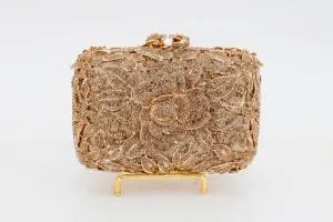 Gold and Diamond Floral Evening Bag