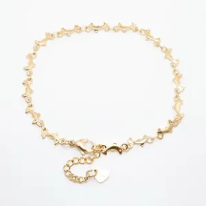 Gold Anklet Stainless Steel Anklet Dolphin Beach Jewelry One Size Fits All