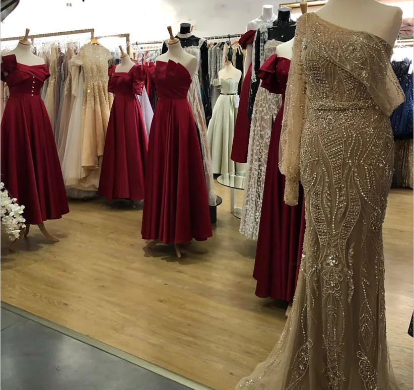 Gold Mermaid Luxury Evening Dresses