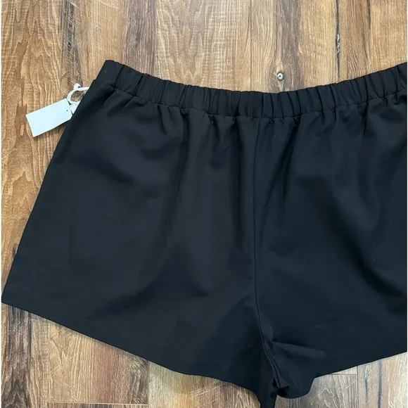 Good American Weekend Shorts Pull On Black Size 4X NWT