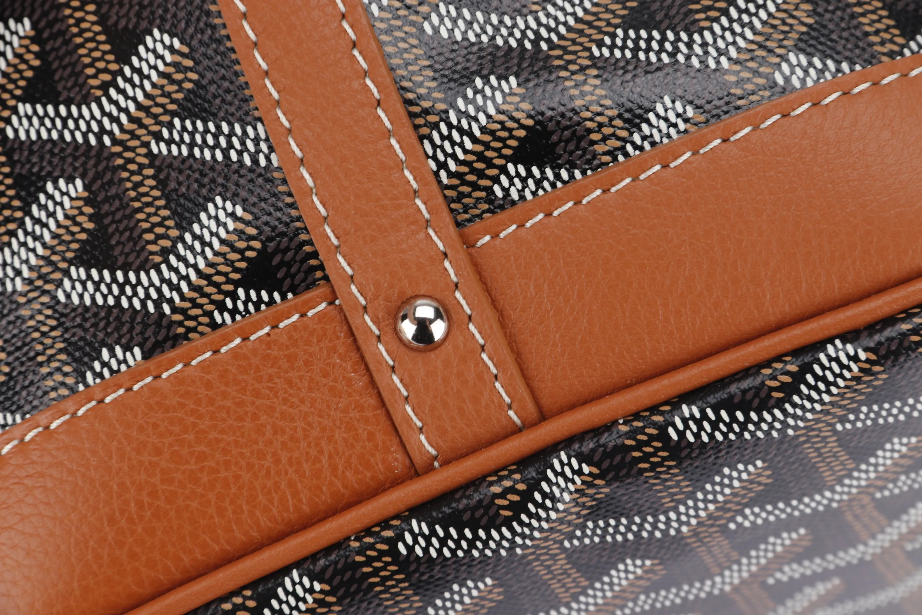 GOYARD PETIT FLOT BUCKET BAG BLACK & TAN COLOR, WITH DUST COVER