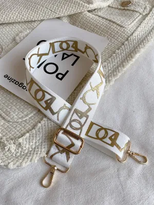 Graphic Print Bag Strap - White - FD ⚡