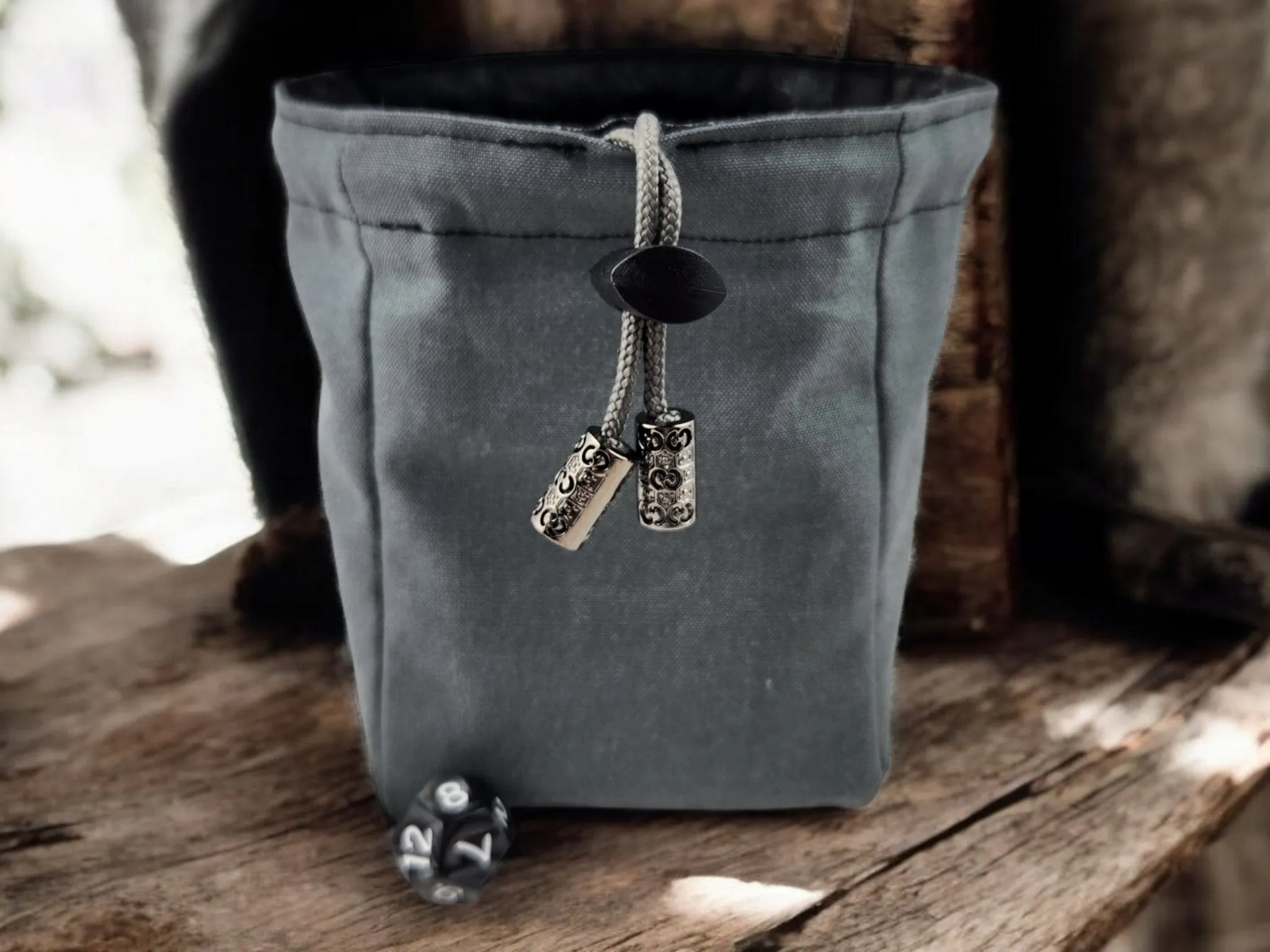 Gray mouse dice bag, RPG