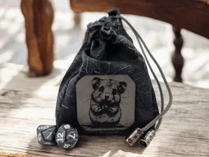 Gray mouse dice bag, RPG