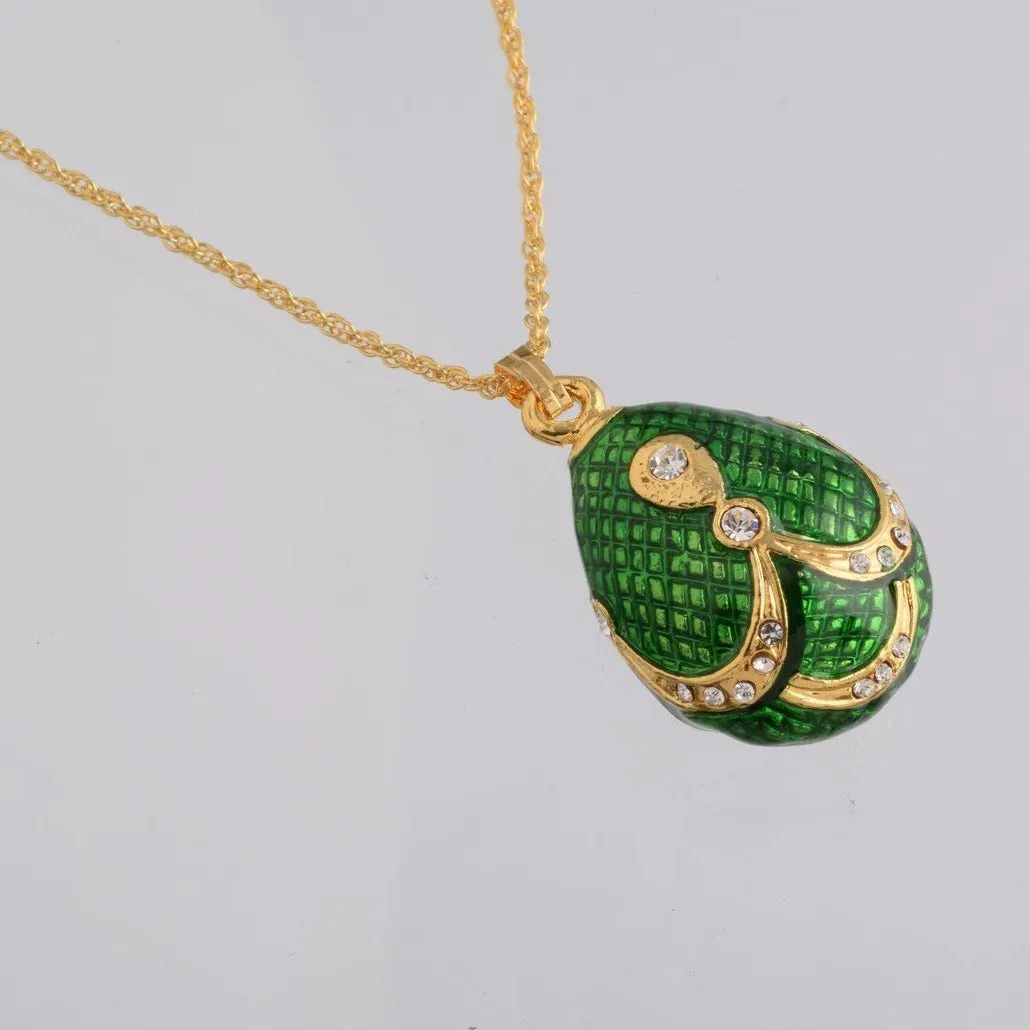 Green & Gold Egg Pendant Necklace
