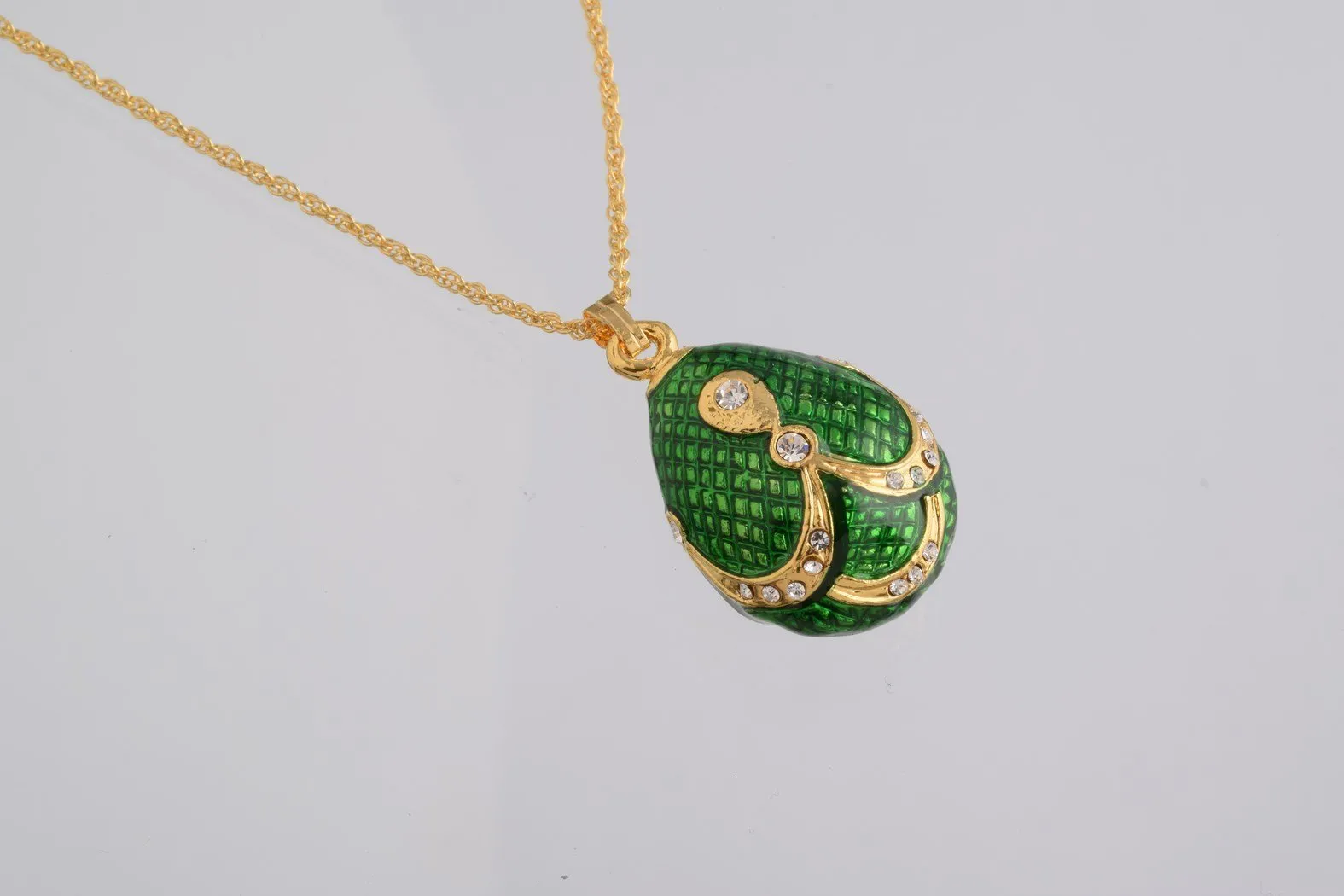 Green & Gold Egg Pendant Necklace